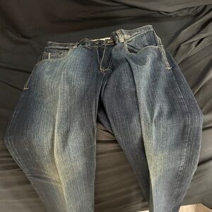 Men's Blue Jeans-Diek men’s premium denim embroidered jeans-size 34x32